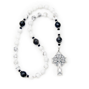 Howlite & Dark Labradorite Prayer Beads