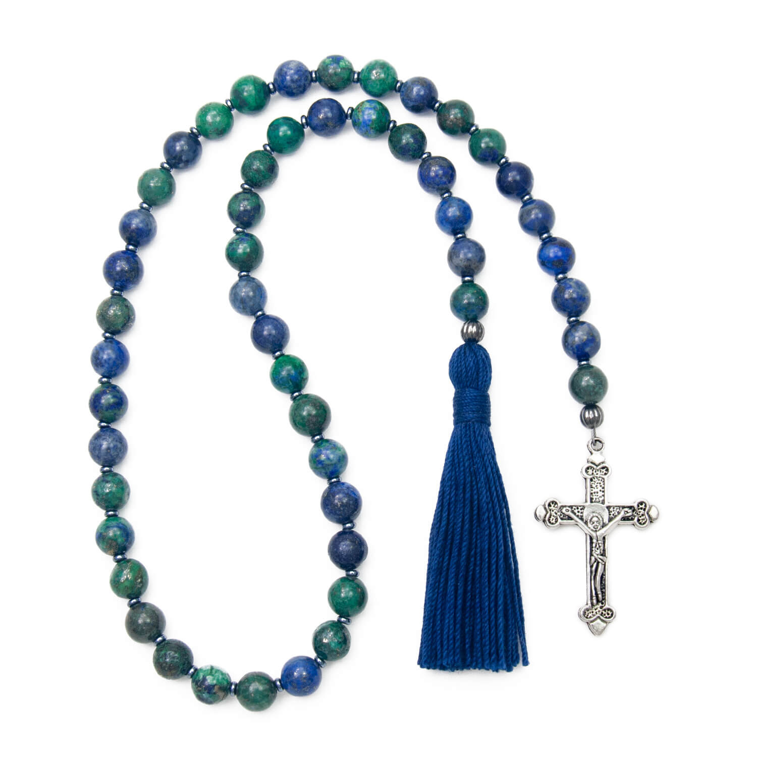 Paternoster Lord's Prayer Beads - Azurite
