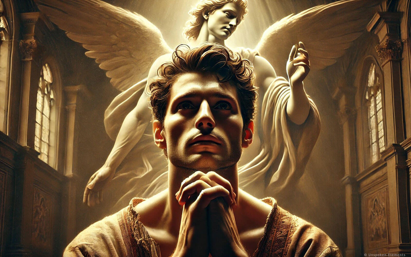 A man prays ther Saint Michael prayer.