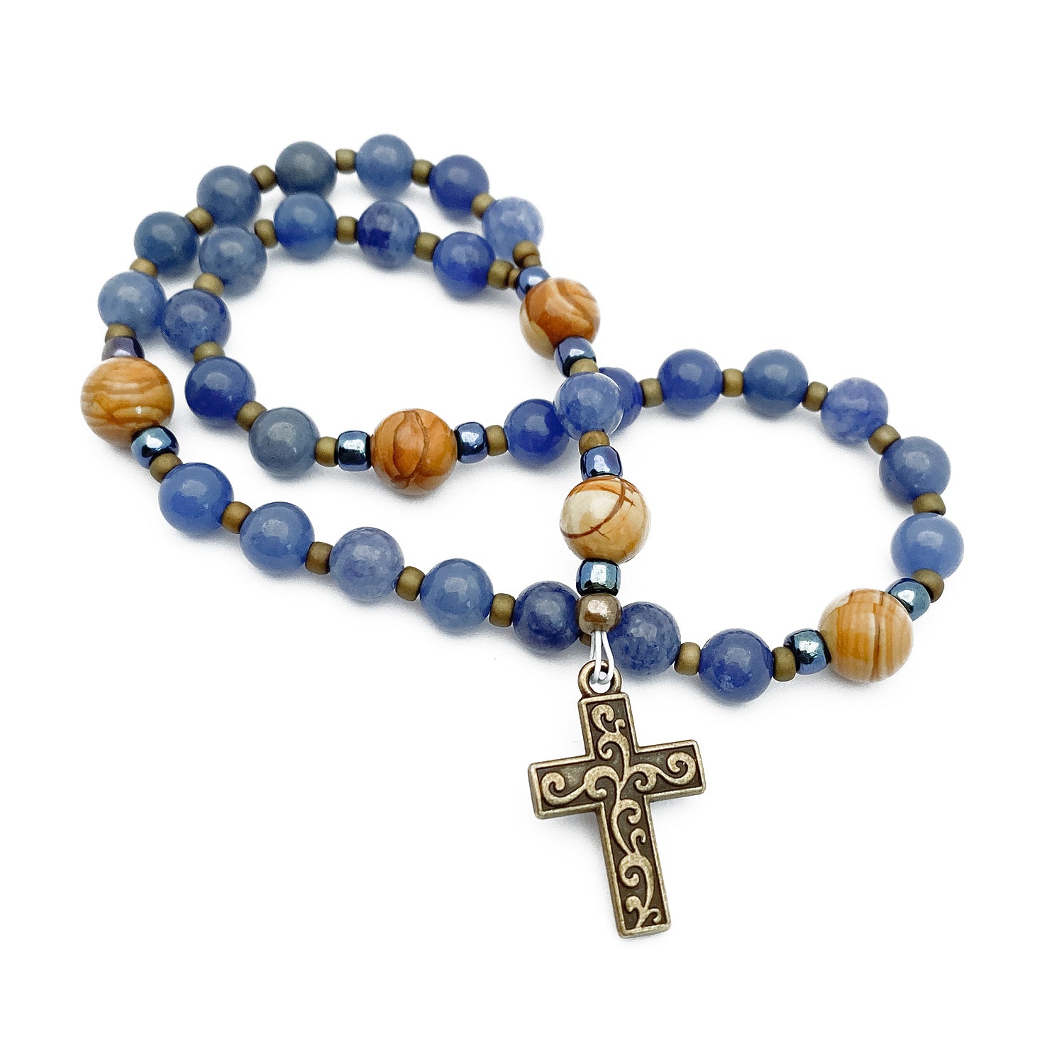 Anglican Rasory Steadfast Wisdom Anglican Prayer Beads, 33-Bead Rosary - Unspoken Elements