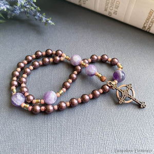 Amethyst Dawn Prayer Beads - Swarovski Pearls