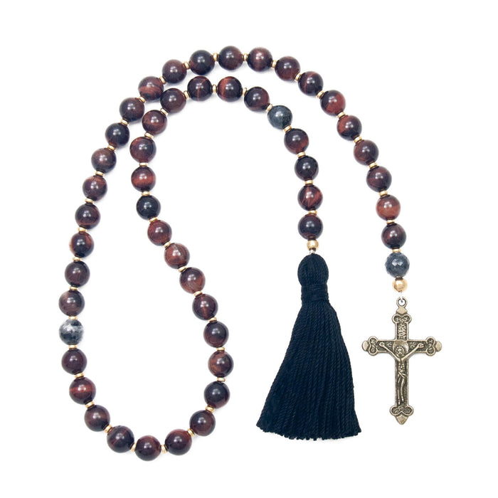 Paternoster Prayer Beads - Red Tiger Eye
