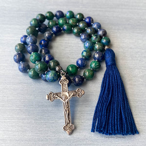 Paternoster Lord's Prayer Beads - Azurite