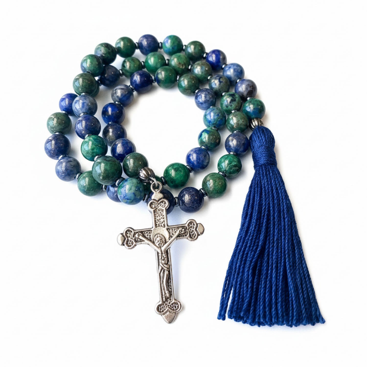 Paternoster Lord's Prayer Beads - Azurite