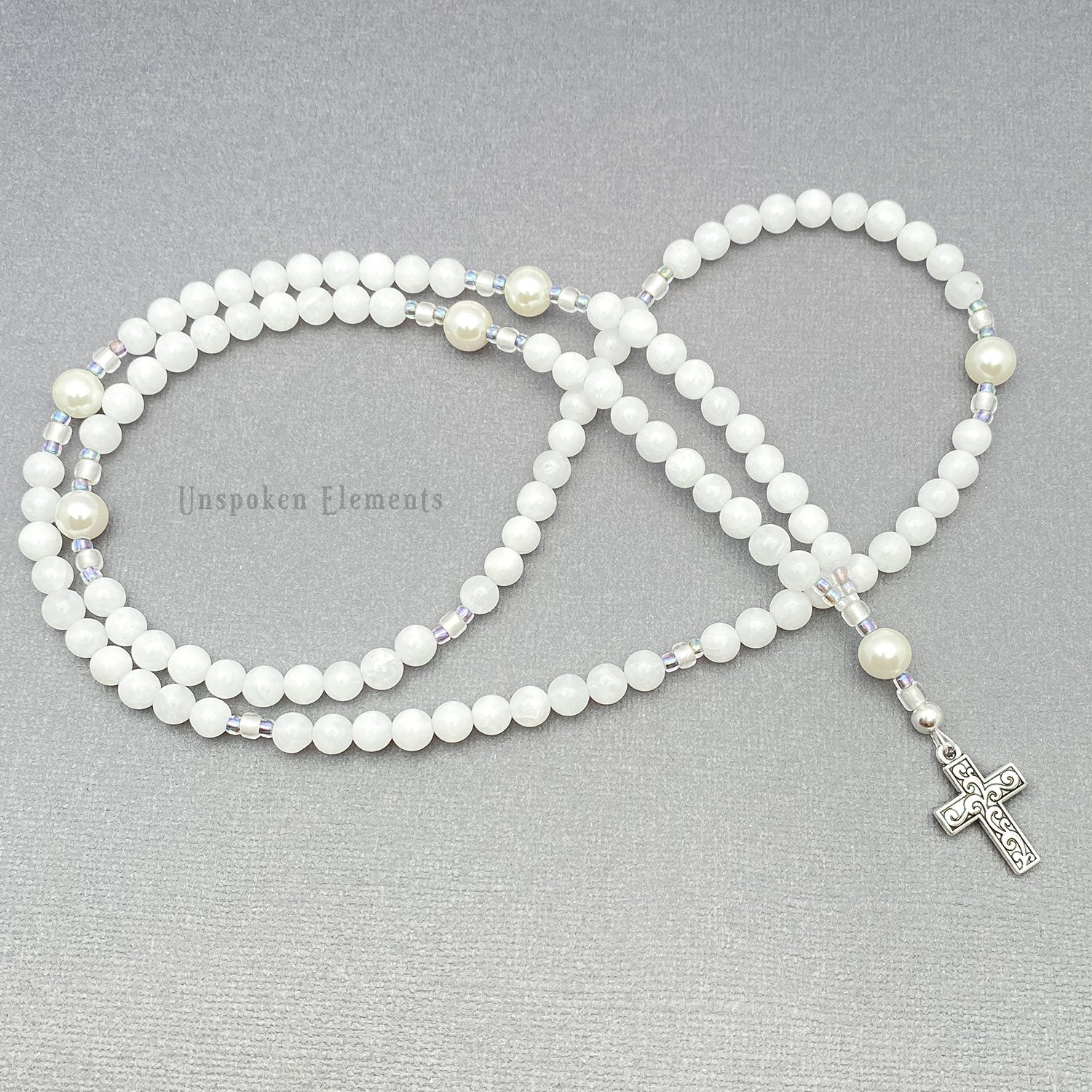 Jade and Pearl Shell Prayer Necklace