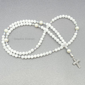 Jade and Pearl Shell Prayer Necklace