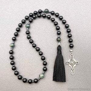 Paternoster Lord's Prayer Beads - Onyx & Jasper