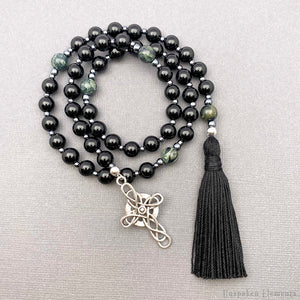 Paternoster Lord's Prayer Beads - Onyx & Jasper