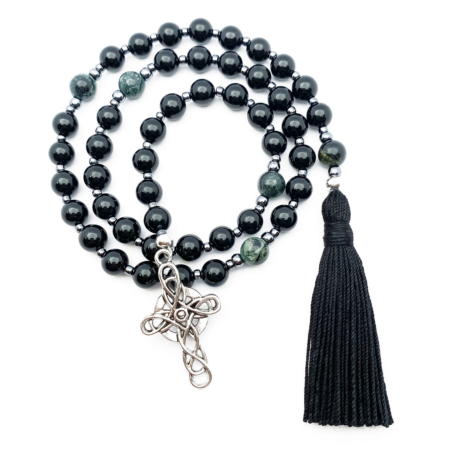 Paternoster Lord's Prayer Beads - Onyx & Jasper