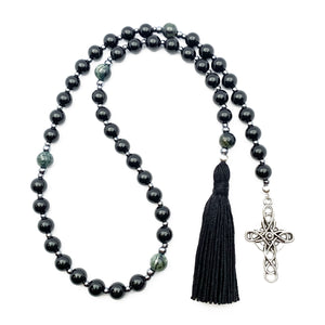 Paternoster Lord's Prayer Beads - Onyx & Jasper