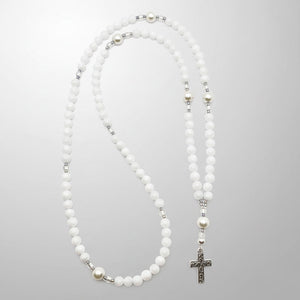 Jade and Pearl Shell Prayer Necklace