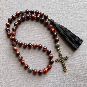 Paternoster Prayer Beads - Red Tiger Eye