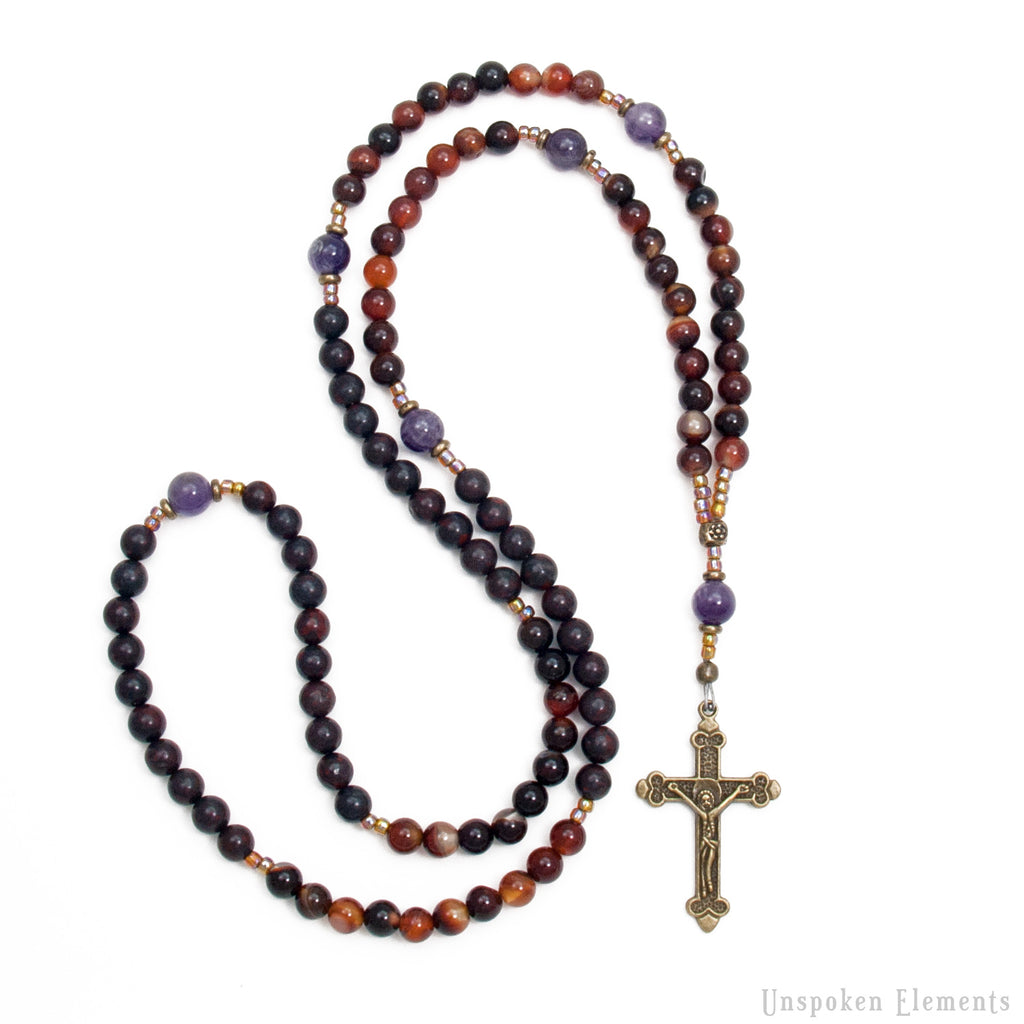 Ask Believe Rosary Necklace 100 Prayer Beads Unspoken Elements