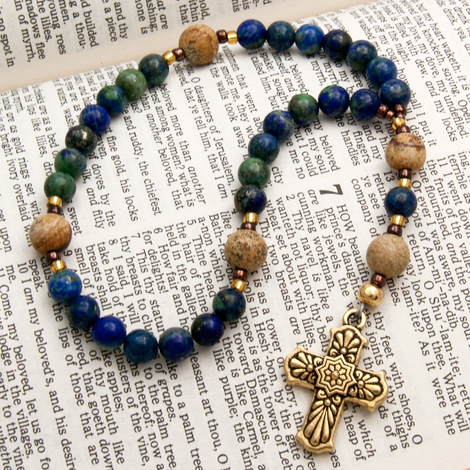 Azurite / Lapis Lazuli Anglican Prayer Beads