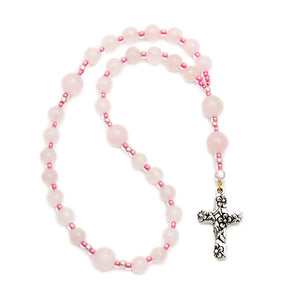 Pink Rose Quartz Anglican Prayer Beads