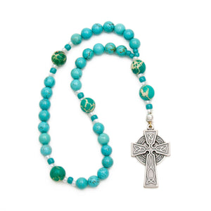 Turquoise Celtic Protestant Prayer Beads