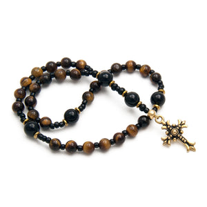 Tiger Eye & Onyx Anglican Prayer Beads