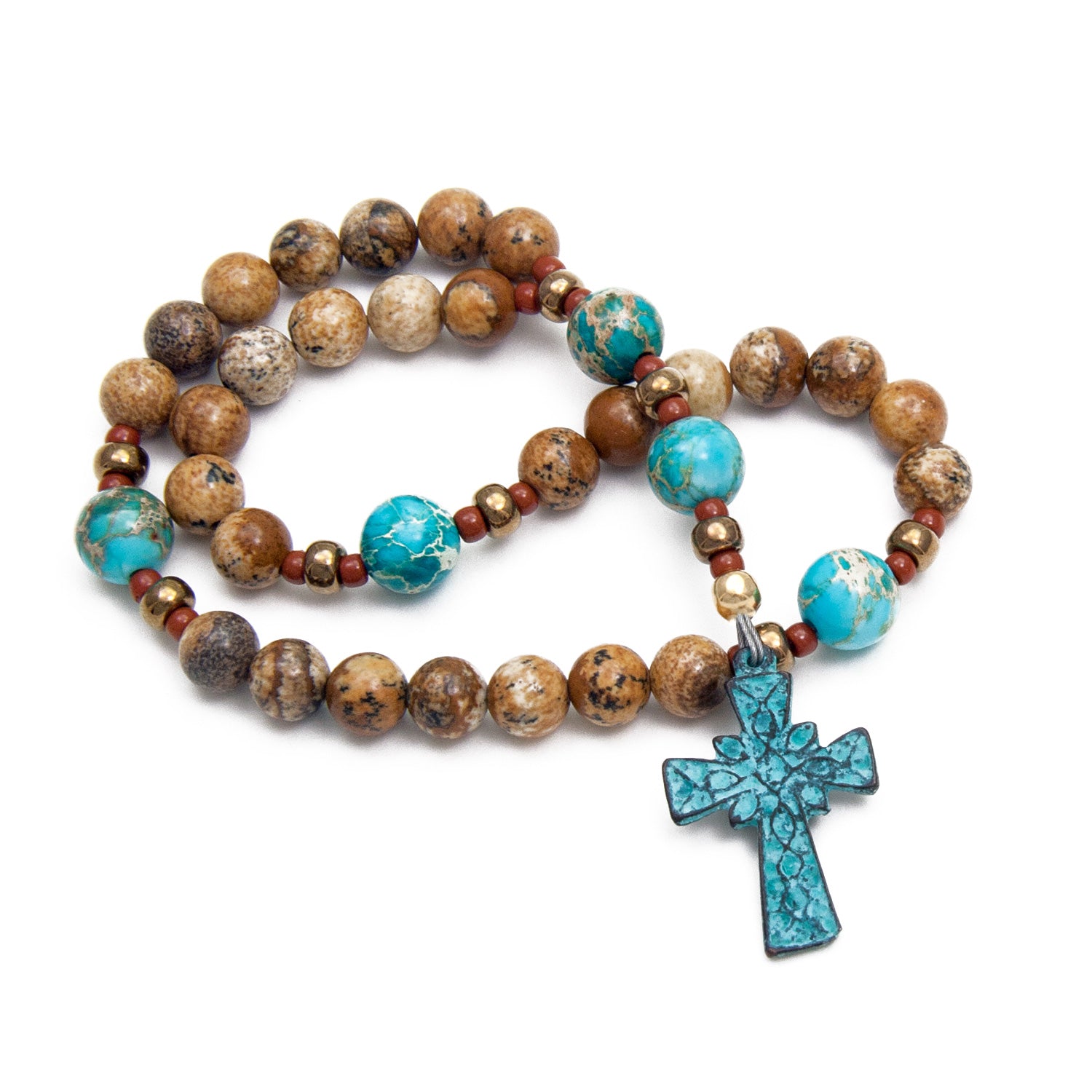 White Marbled Howlite Anglican Rosary Bracelet, for Men and Women for  Christian Prayer - Etsy