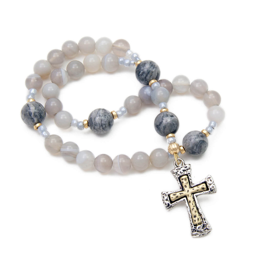 Agate Jasper Anglican Rosary Pocket Sized Prayer Beads Unspoken Elements