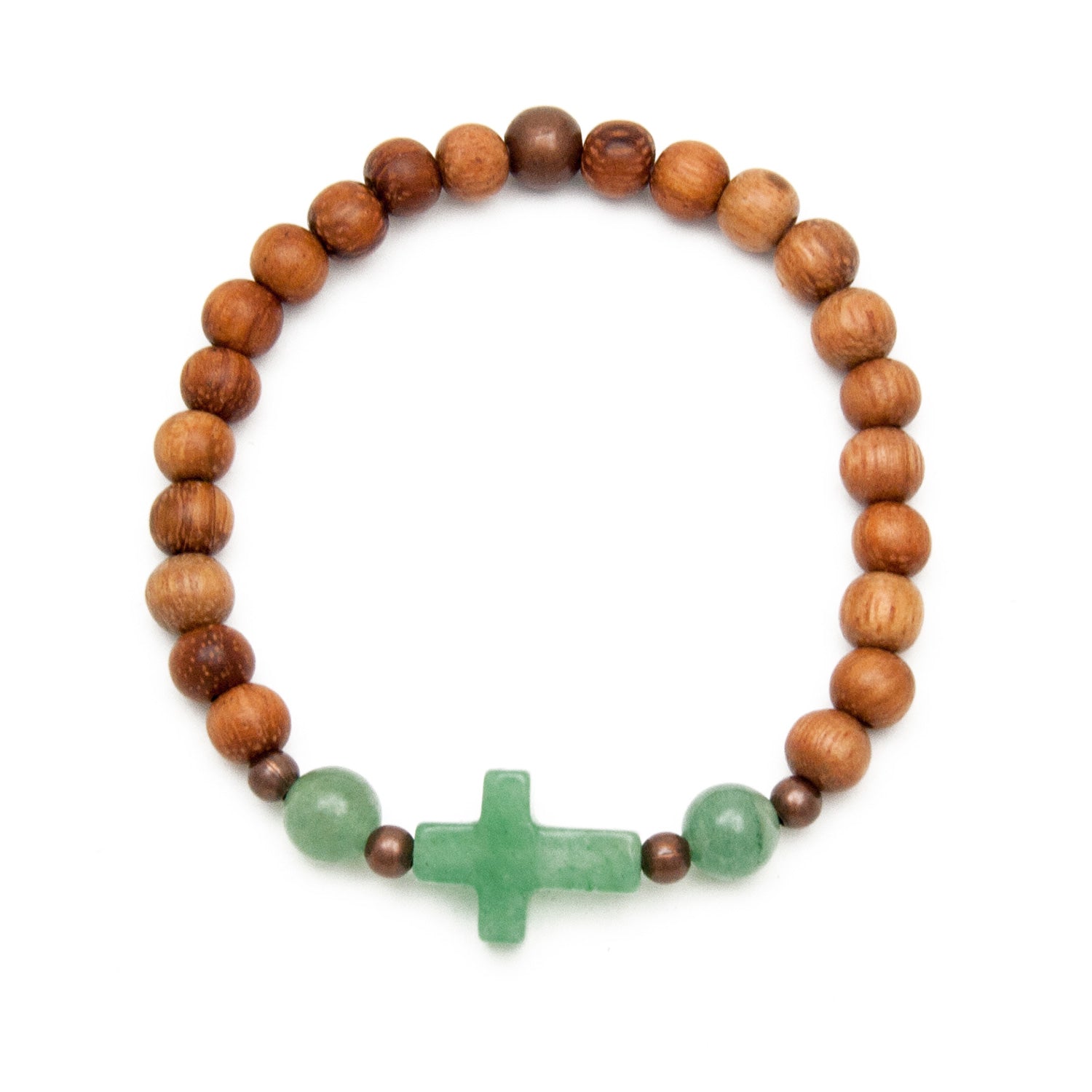 Aventurine Cross Bracelet